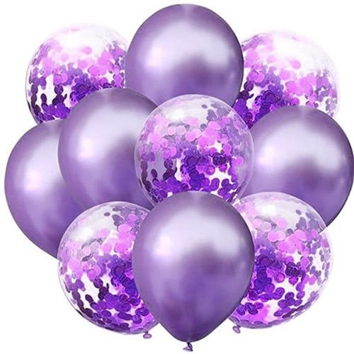 Mor Krom Konfetili Balon