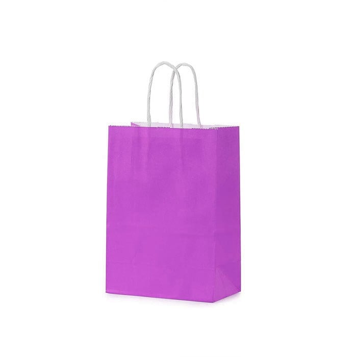 Mor Renkli Kraft Çanta 18 x 22 Cm 25 Adet