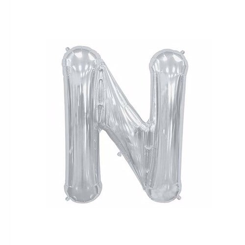 N Harf Folyo Gümüş Balon Küçük 35 cm