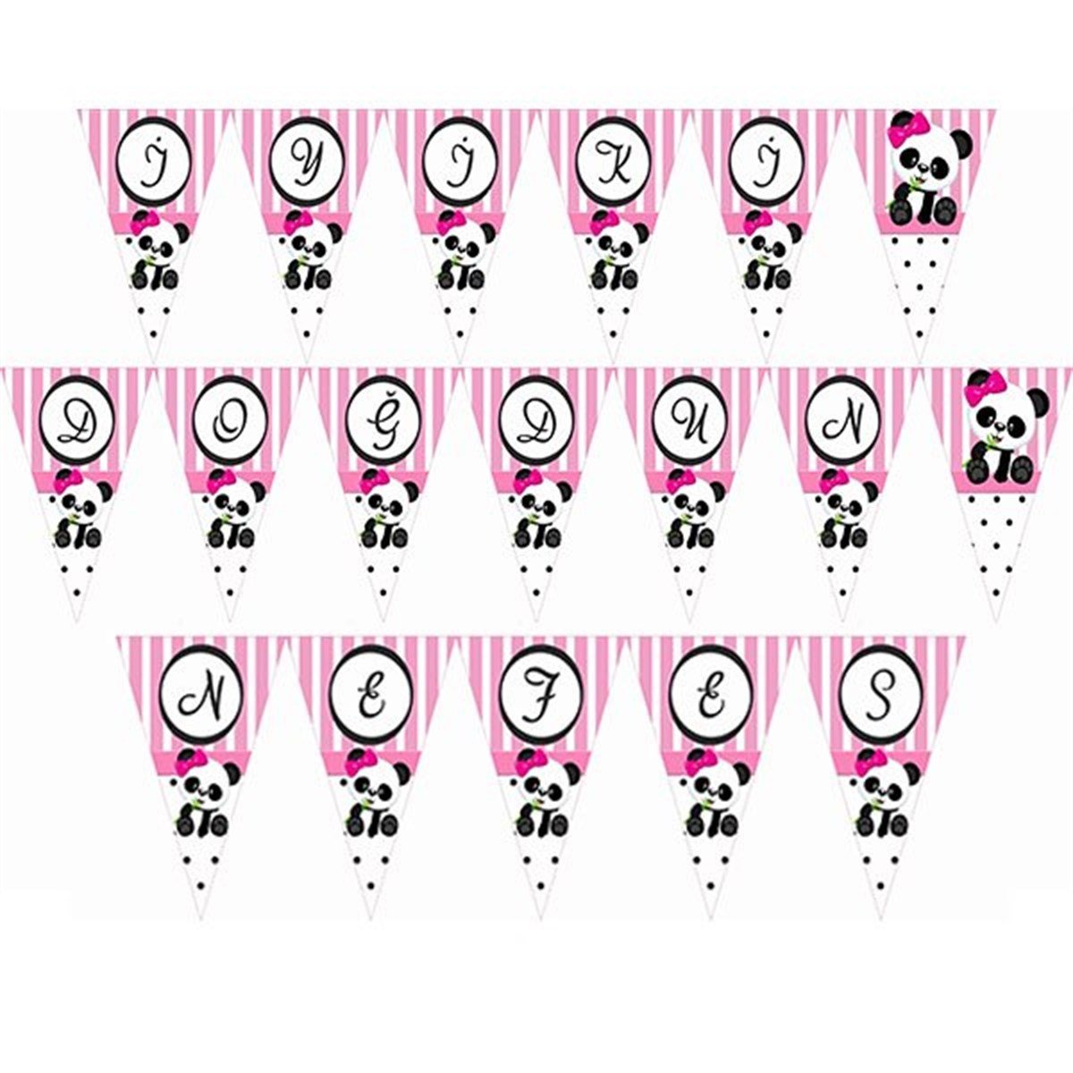 Panda Kişiye Özel İsimli Bayrak