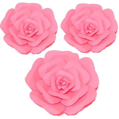 Parti Dekor Süs Pembe Kağıt Çiçek 30 Cm