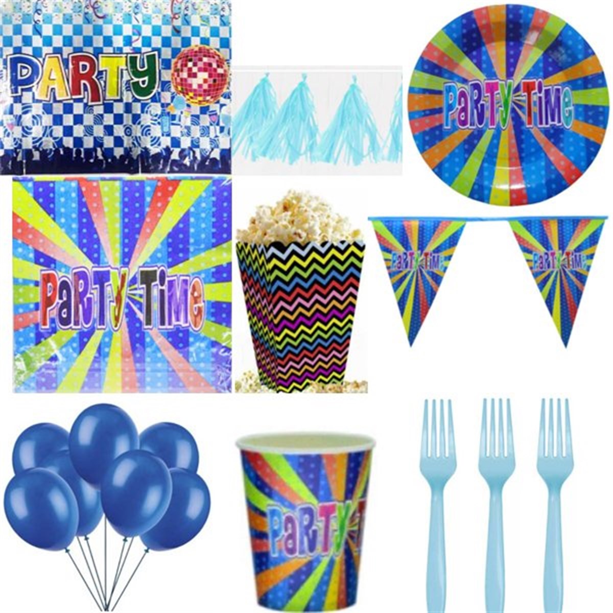 Party Time Mavi 16 Kişilik Parti Seti