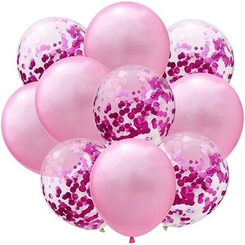 Pembe Fuşya Konfetili Balon