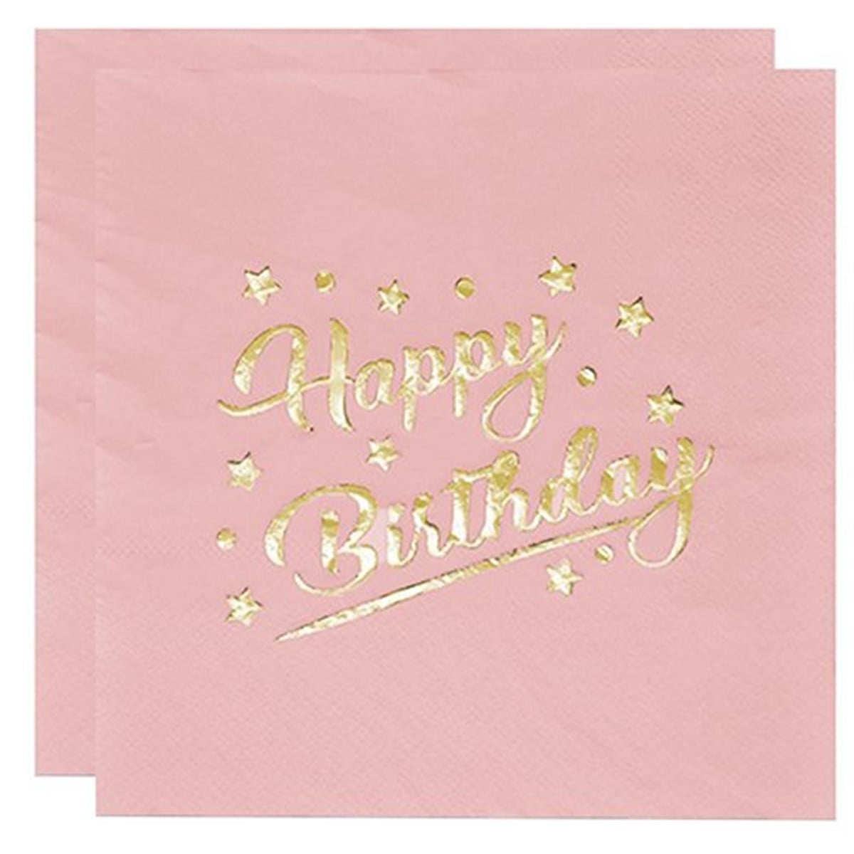 Pembe Happy Birthday Peçete