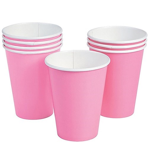 Pembe Karton Bardak 8 Adet