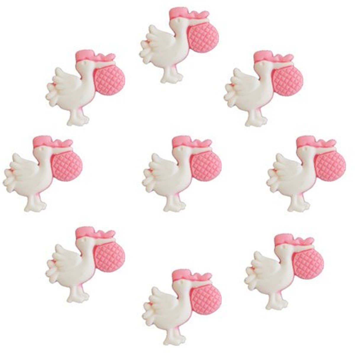 Pembe Leylek Masa Süsü 10 Adet