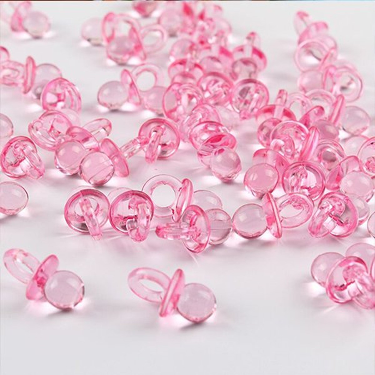 Pembe Mini Emzik Masa Süsü 10 Adet