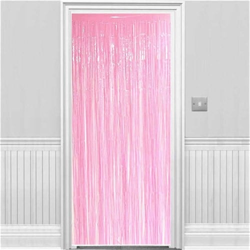 Pembe Pastel Renk Kapı Perdesi