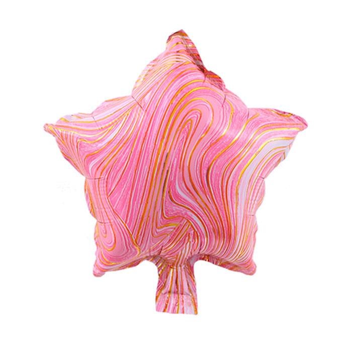 Pembe Renk Mermer Yıldız Balon