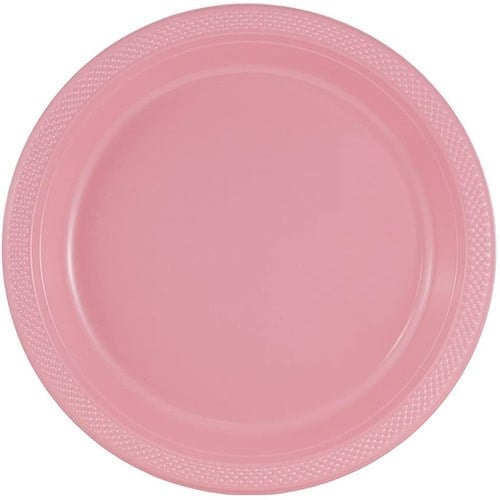 Pembe Renk Plastik Tabak 25 Adet