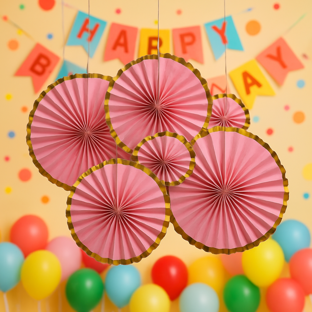 Yelpaze SüsleriPembe Yelpaze Süs Seti 6 adet