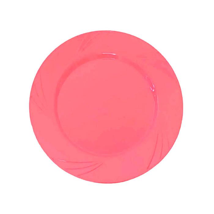 Lüks Plastik TabakPembe Yuvarlak Mika Tabak 22 Cm 6 Adet