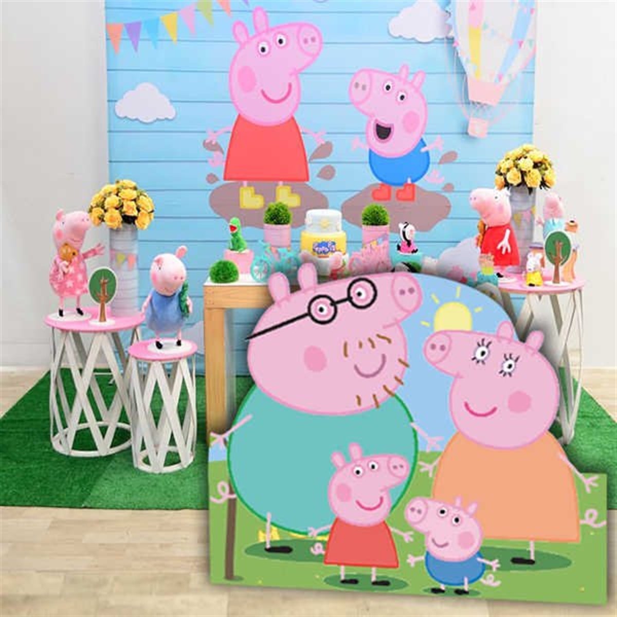 Peppa Pig Dekor Ayaklı Pano 85 x 75 Cm
