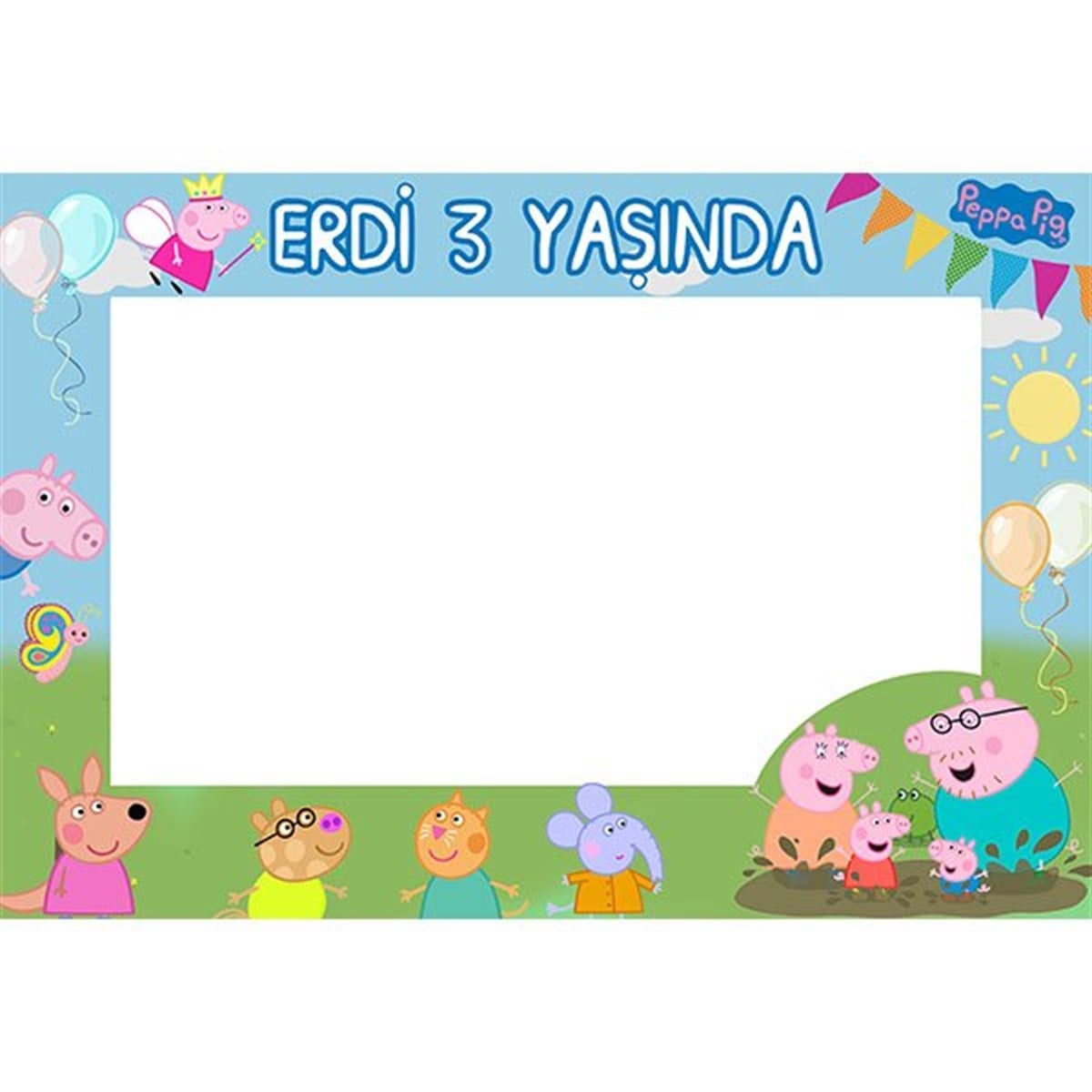 Peppa Pig Kişiye Özel Fotoğraf Çerçevesi