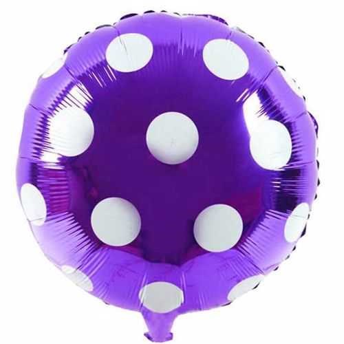 Puantiyeli Folyo Balon Mor