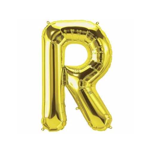R Harf Folyo Gold Renk Balon Küçük 35 Cm