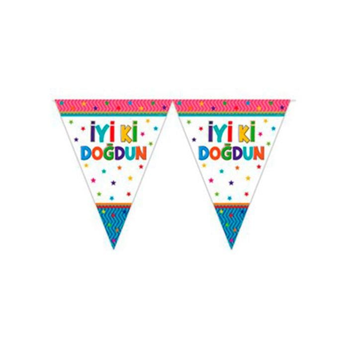Renkli İyi ki Doğdun Parti Flama
