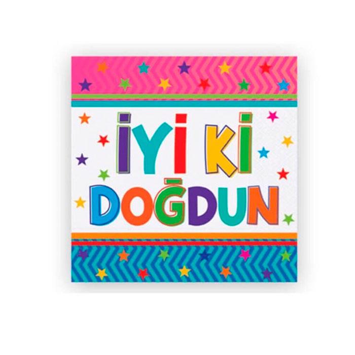 Renkli İyi ki Doğdun Peçete