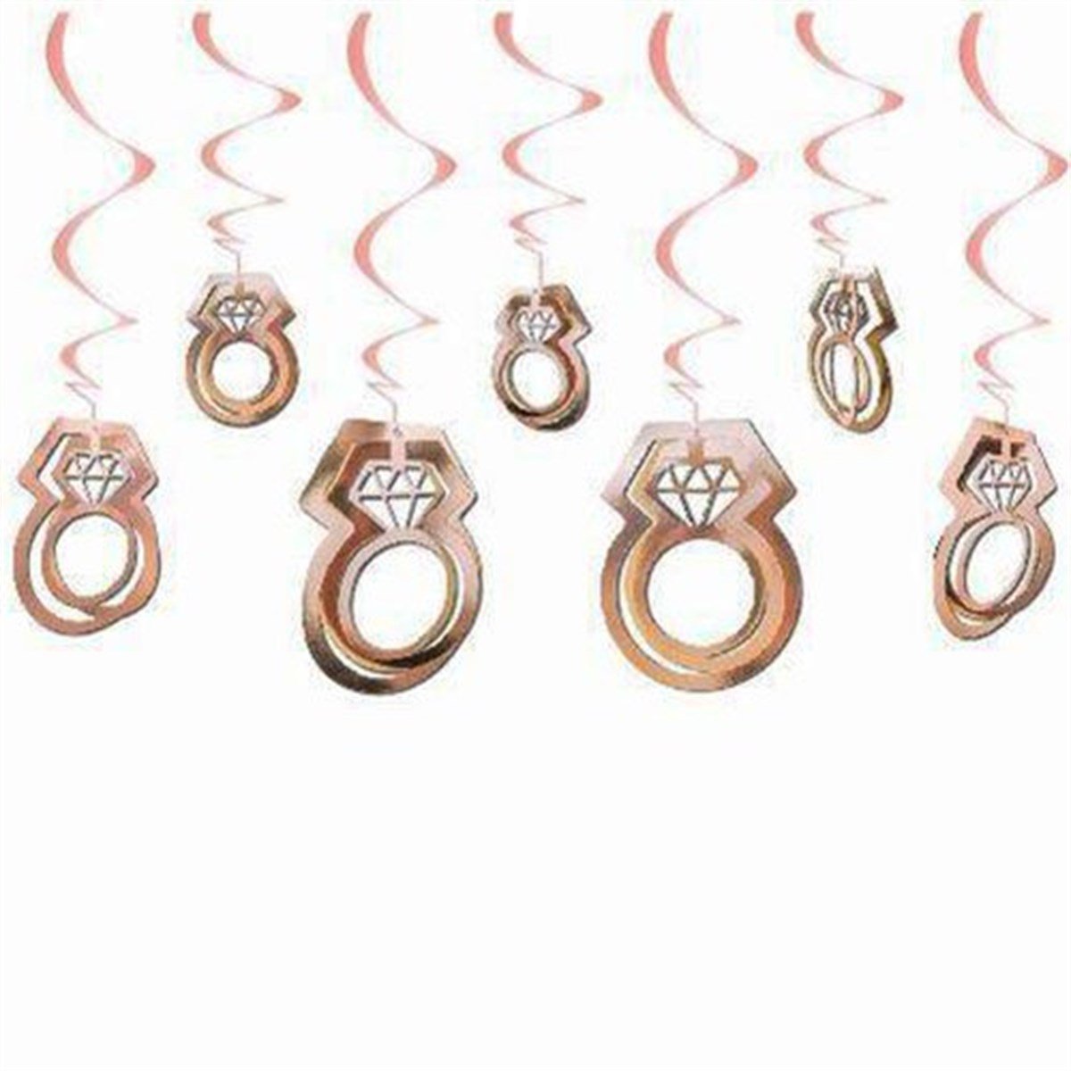 Rose Renkli Yüzük Tavan Süs 11 Adet