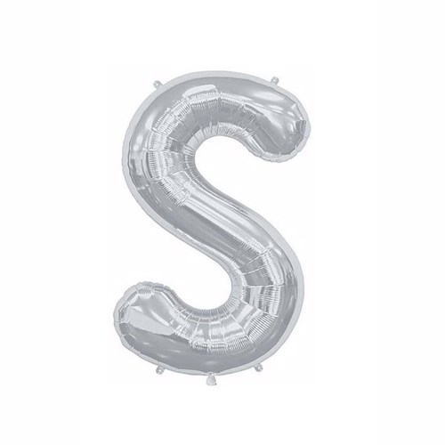 S Harf Folyo Gümüş Balon Küçük 35 cm