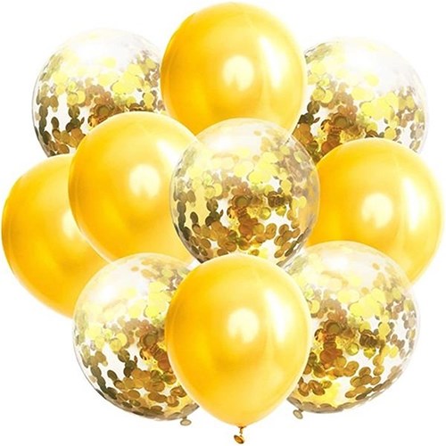 Sarı Gold Konfetili Balon