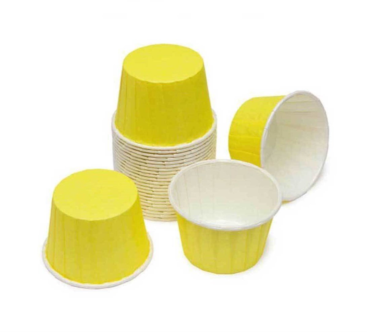 Sarı Renkli Kek Kabı 50 Adet Orta Boy