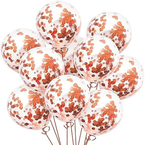 Şeffaf Rose Konfetili Balon 10 Adet