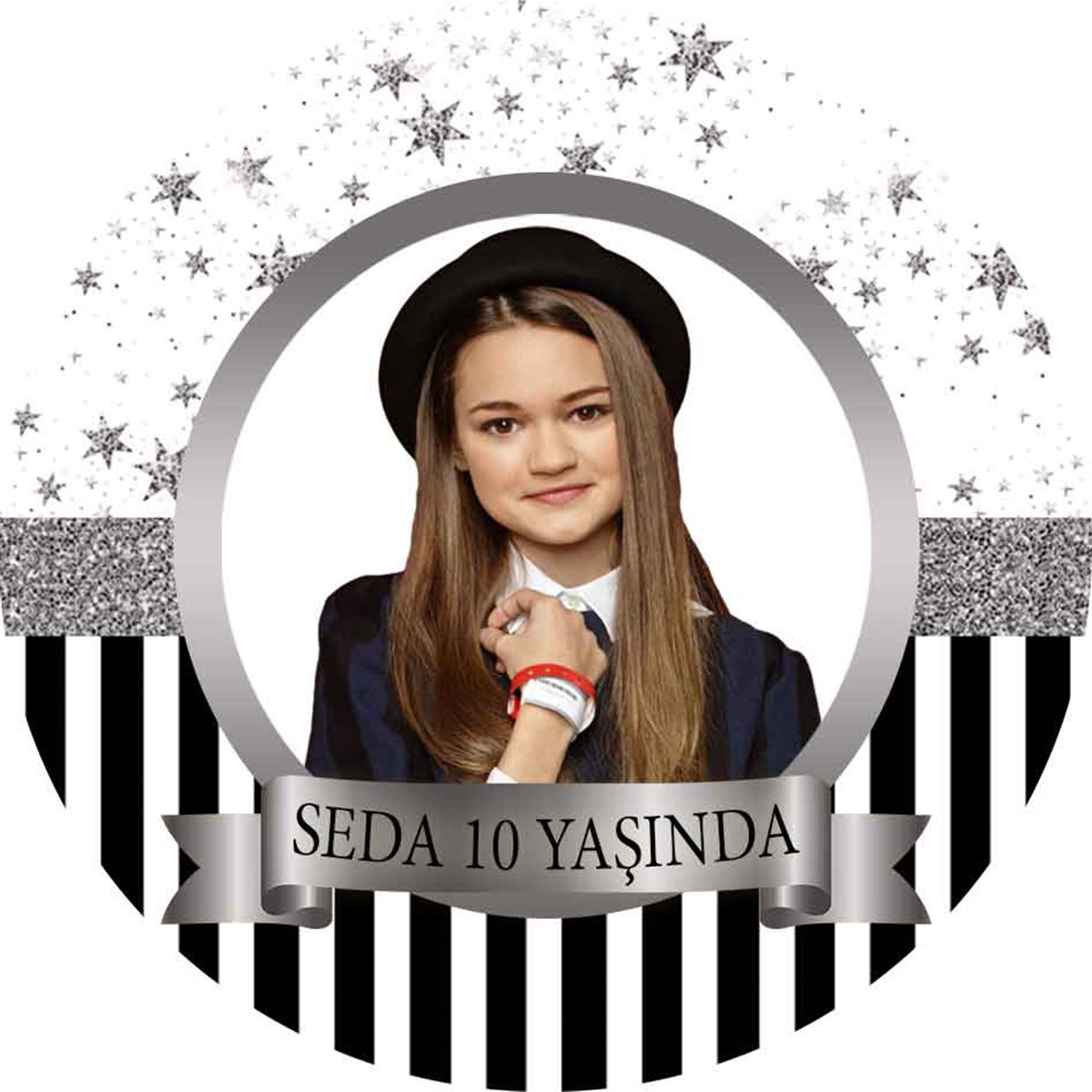 Silver Star Kişiye Özel Sticker 24 Adet