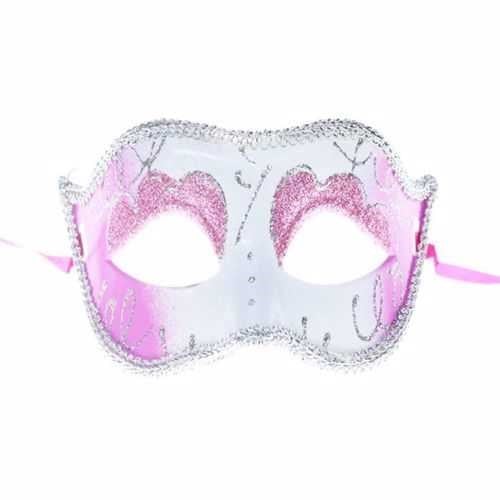 Simli Balo Parti Maskesi Pembe