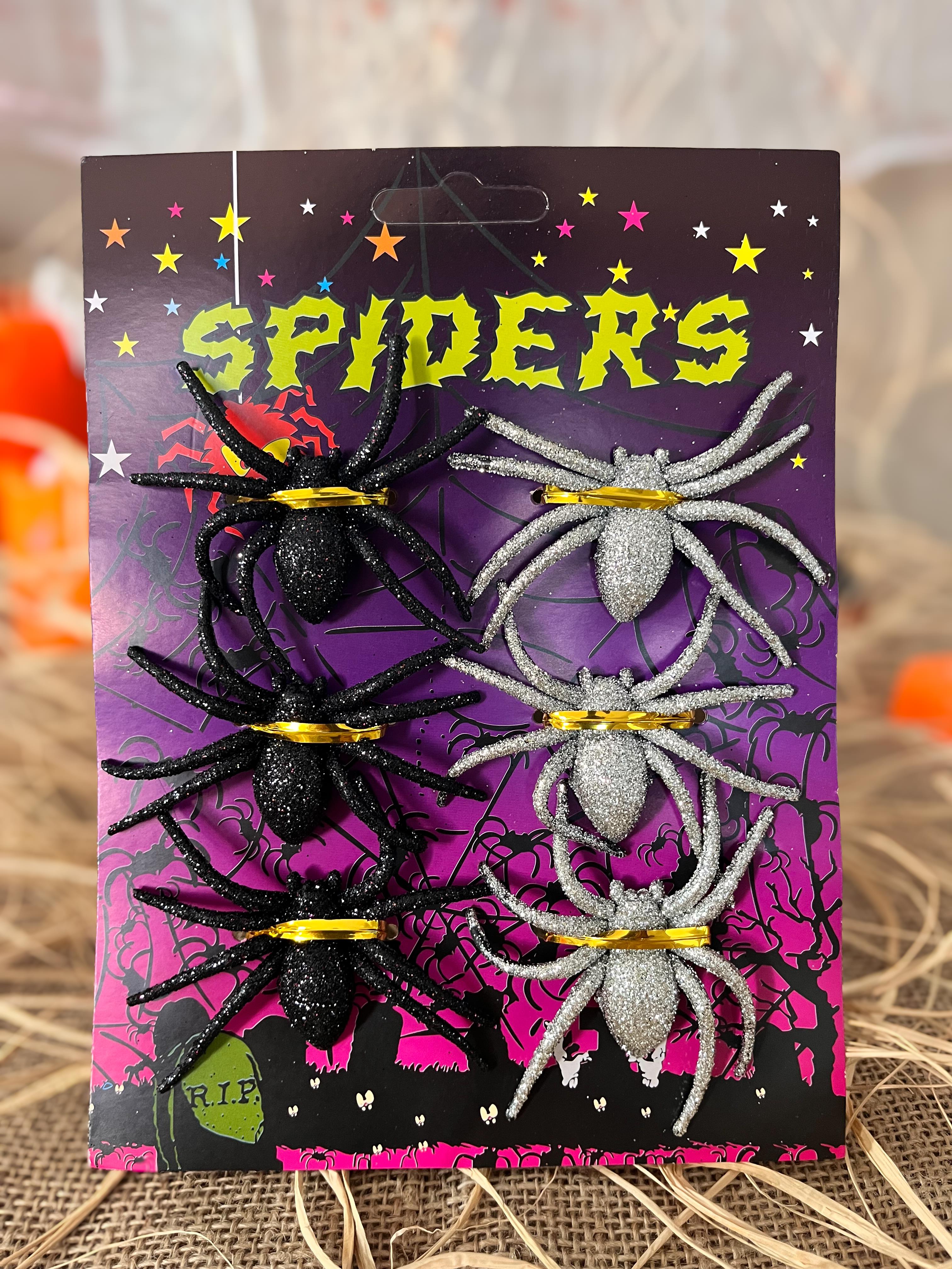 Halloween SüsleriSimli Örümcek Dekor Süs 6'lı