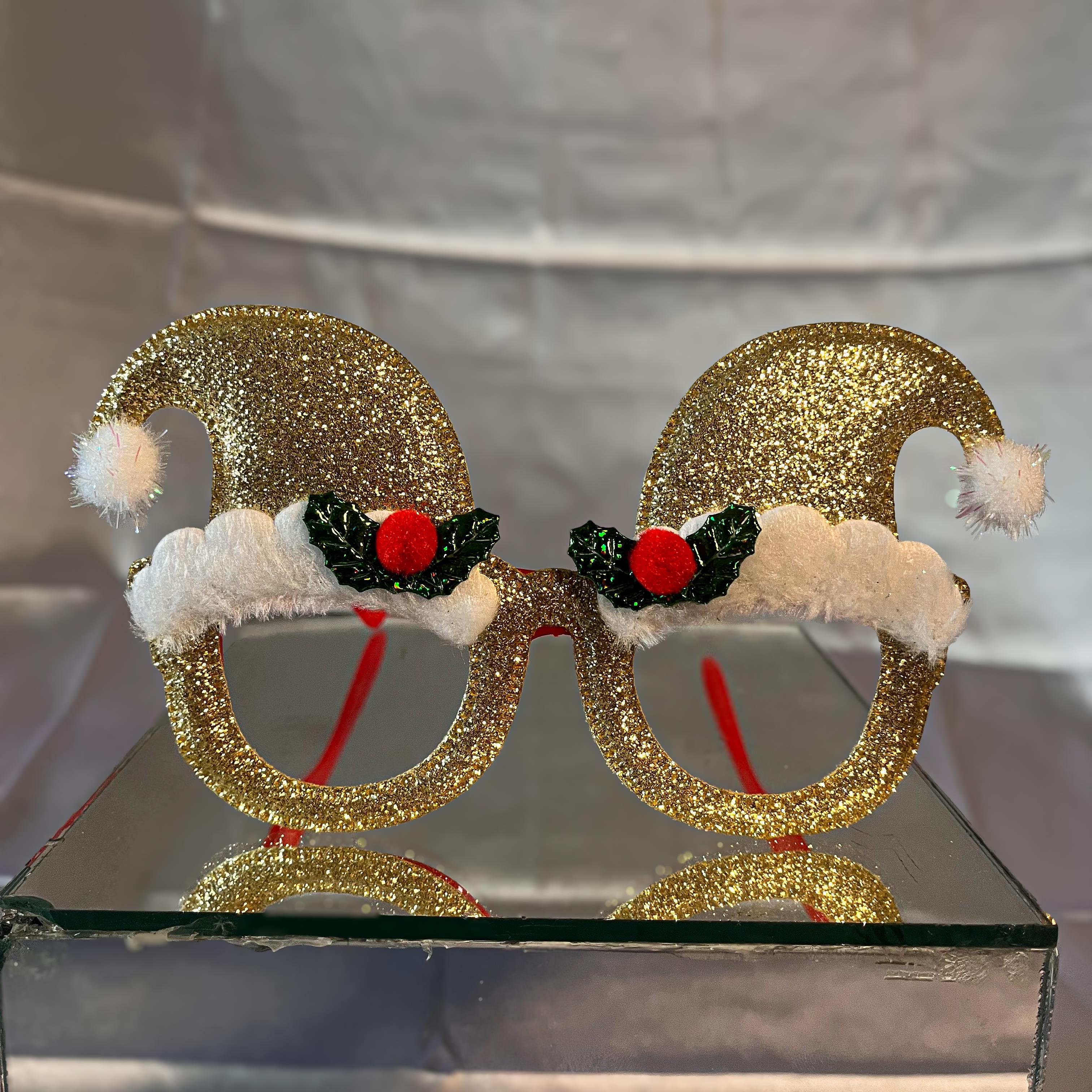 Taç ve GözlükSimli Yılbaşı Şapka Gözlük Gold