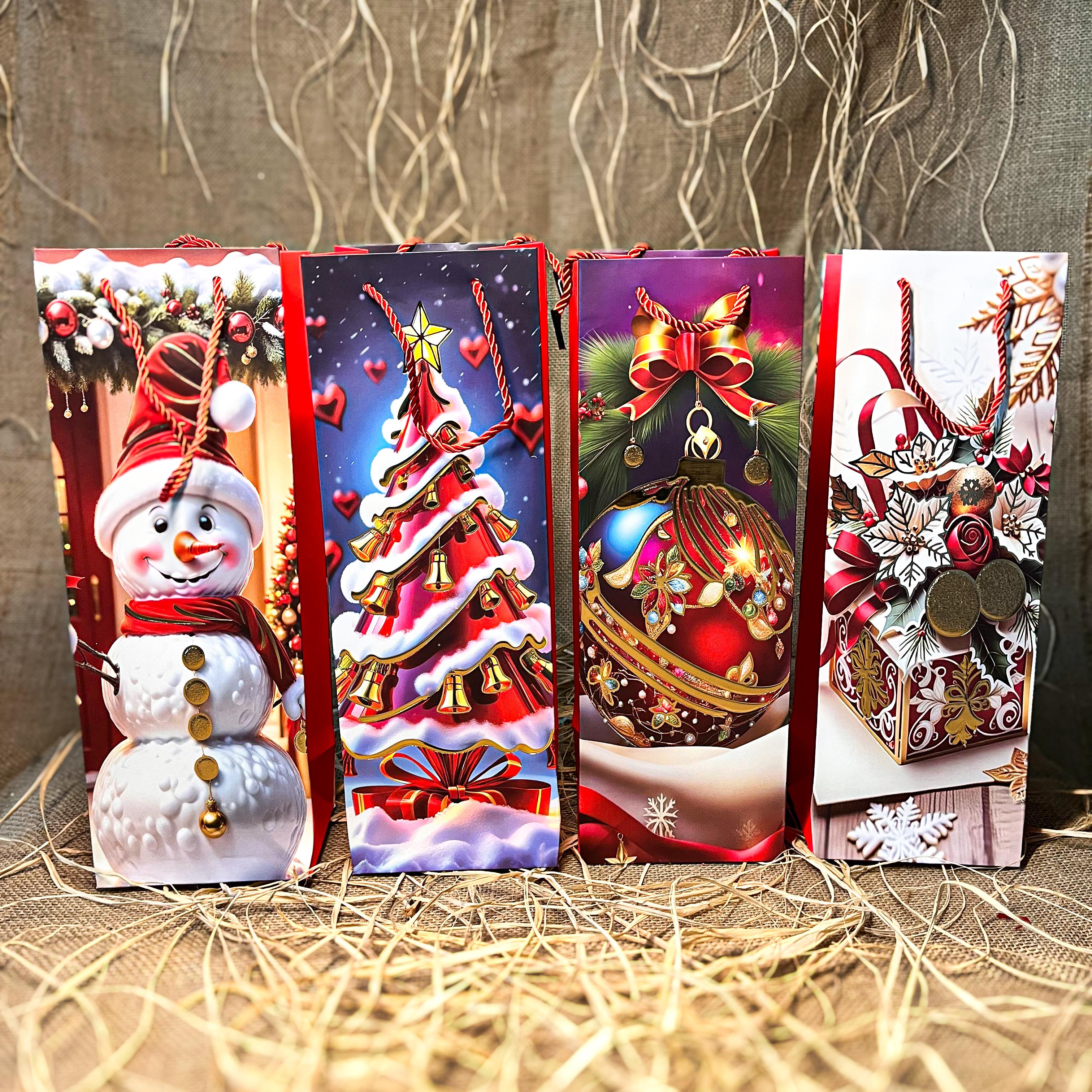 HediyelikŞişe Boy Karton Çanta Kırmızı 12 Adet