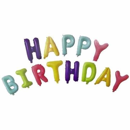 Soft Renk Happy Birthday Folyo Balon Seti