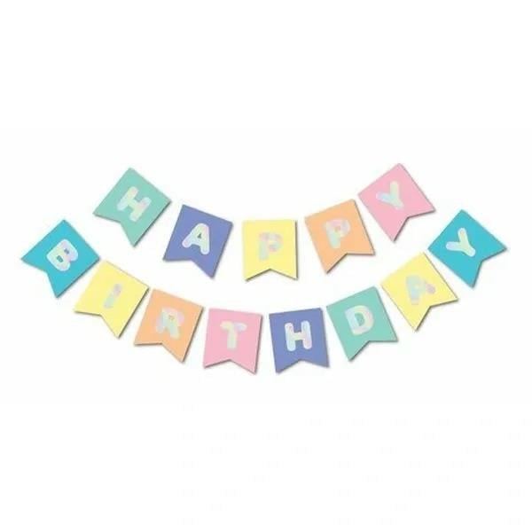 Happy Birthday YazılarıSoft Renkler Happy Birthday Yazı