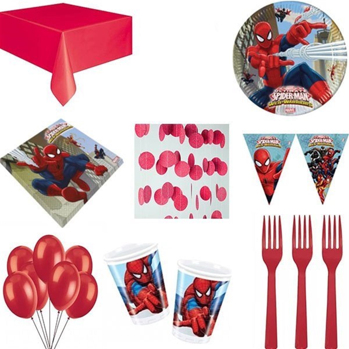 Spiderman 16 Kişilik Parti Seti