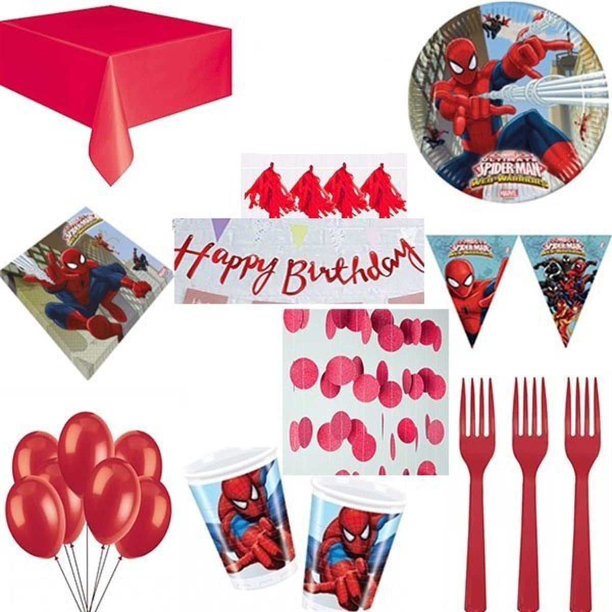Spiderman 24 Kişilik Parti Seti