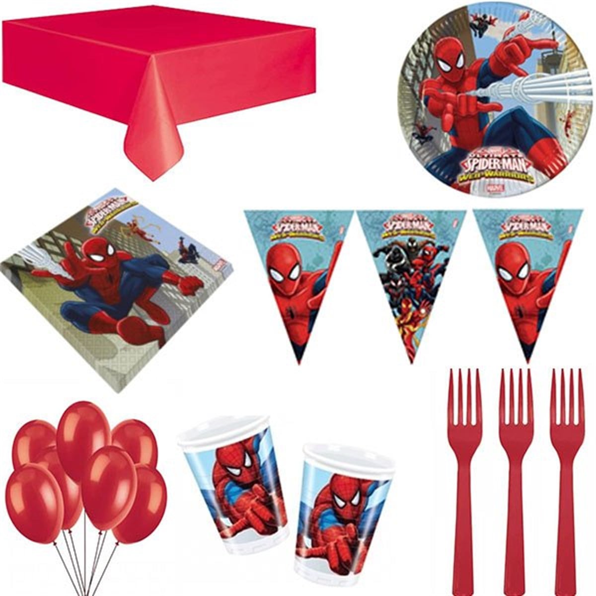 Spiderman 8 Kişilik Parti Seti