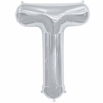 Gümüş Renk 76 cm T Harf Folyo Balon Gümüş 76 cm