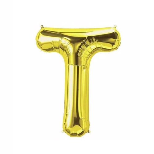 T Harf Folyo Gold Renk Balon Küçük 35 Cm