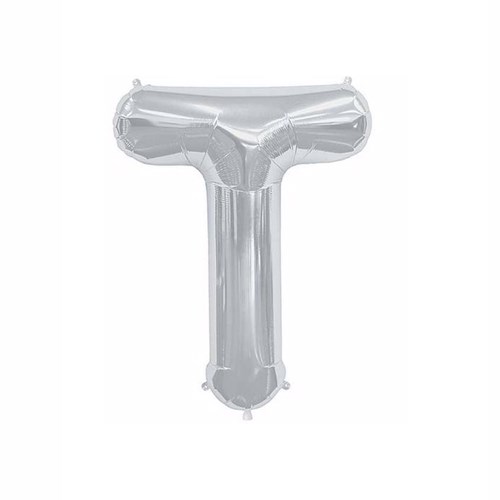 T Harf Folyo Gümüş Balon Küçük 35 Cm