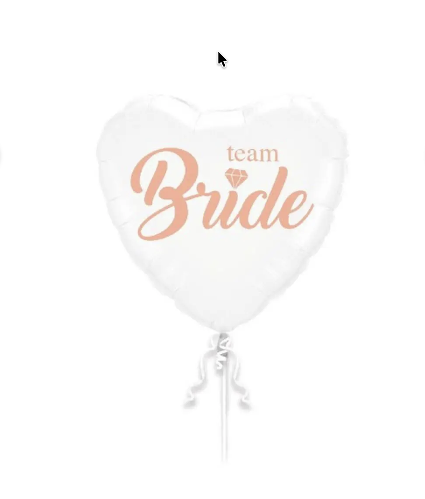 Bekarlığa Veda PartisiTeam Bride Beyaz Kalpli Folyo Balon