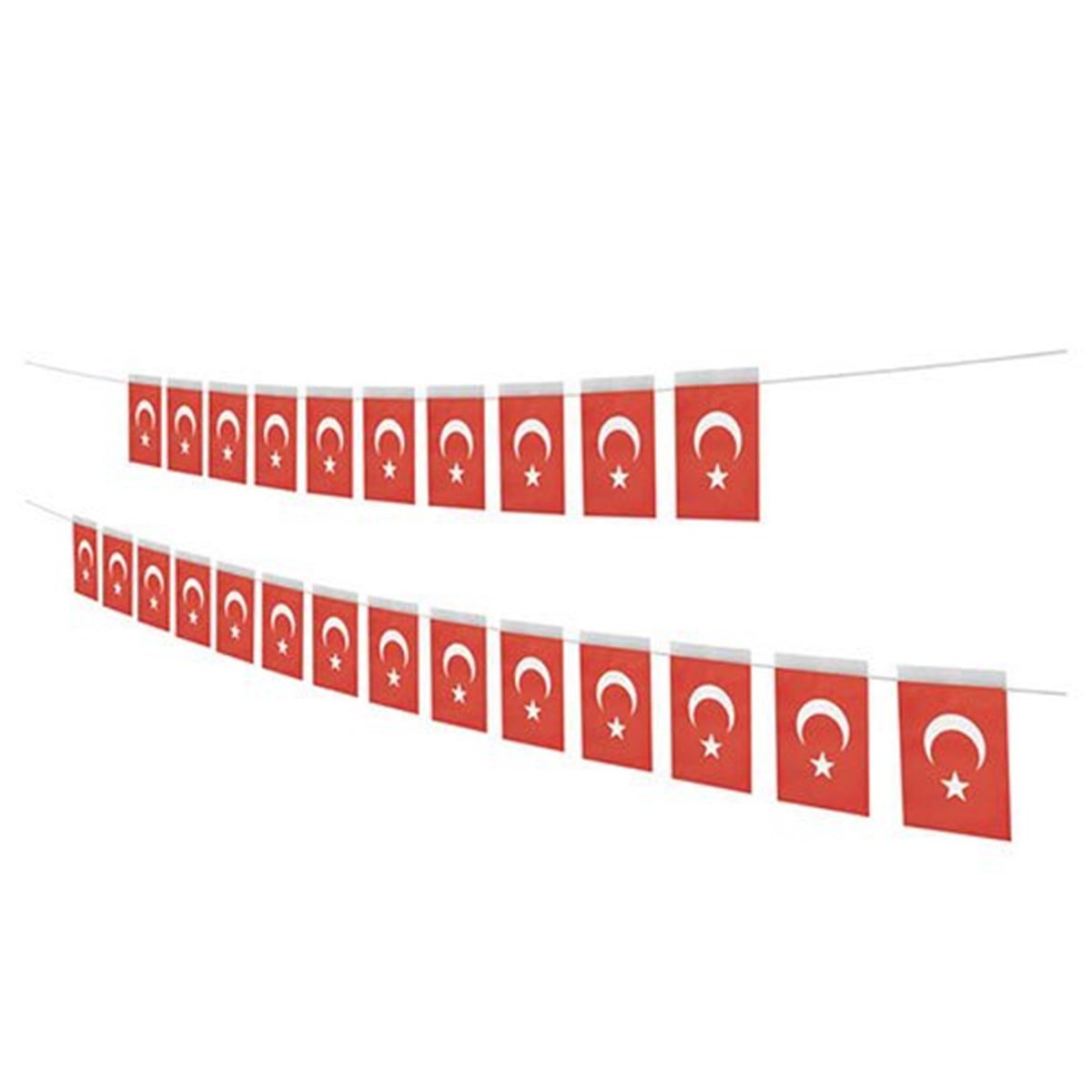 Türk Bayrağı Asma Süs 50 Adet Küçük Boy