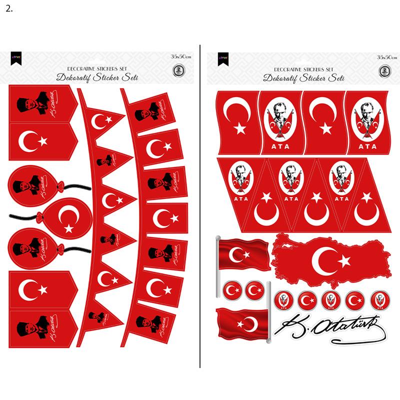 Ulusal BayramlarTürk Bayrağı ve Atatürk Sticker