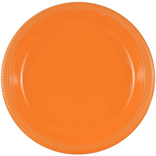 Turuncu Renk Plastik Tabak 25 Adet