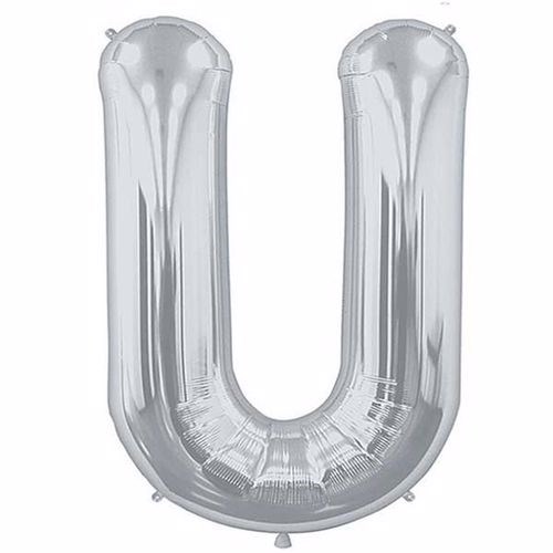 U Harf Folyo Balon Gümüş 100 cm