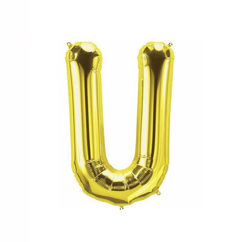 U Harf Folyo Gold Renk Balon Küçük 35 Cm