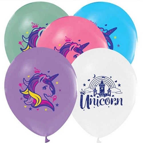 Unicorn Baskılı Lateks Balon 12 Adet