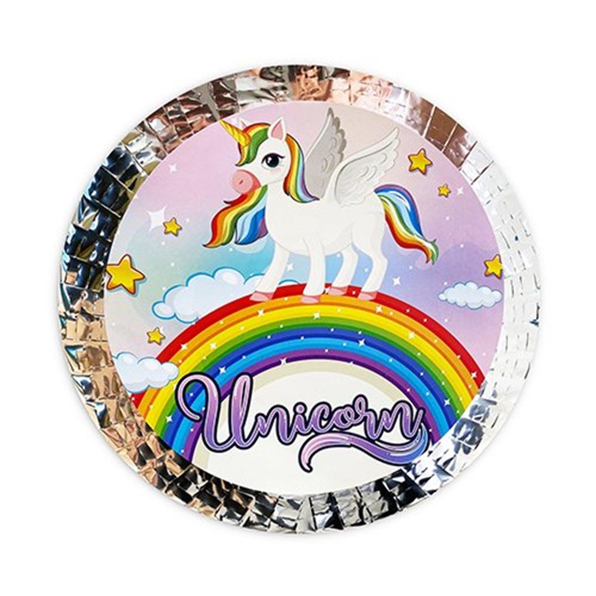 Unicorn Pinyata ve Sopası Gümüş