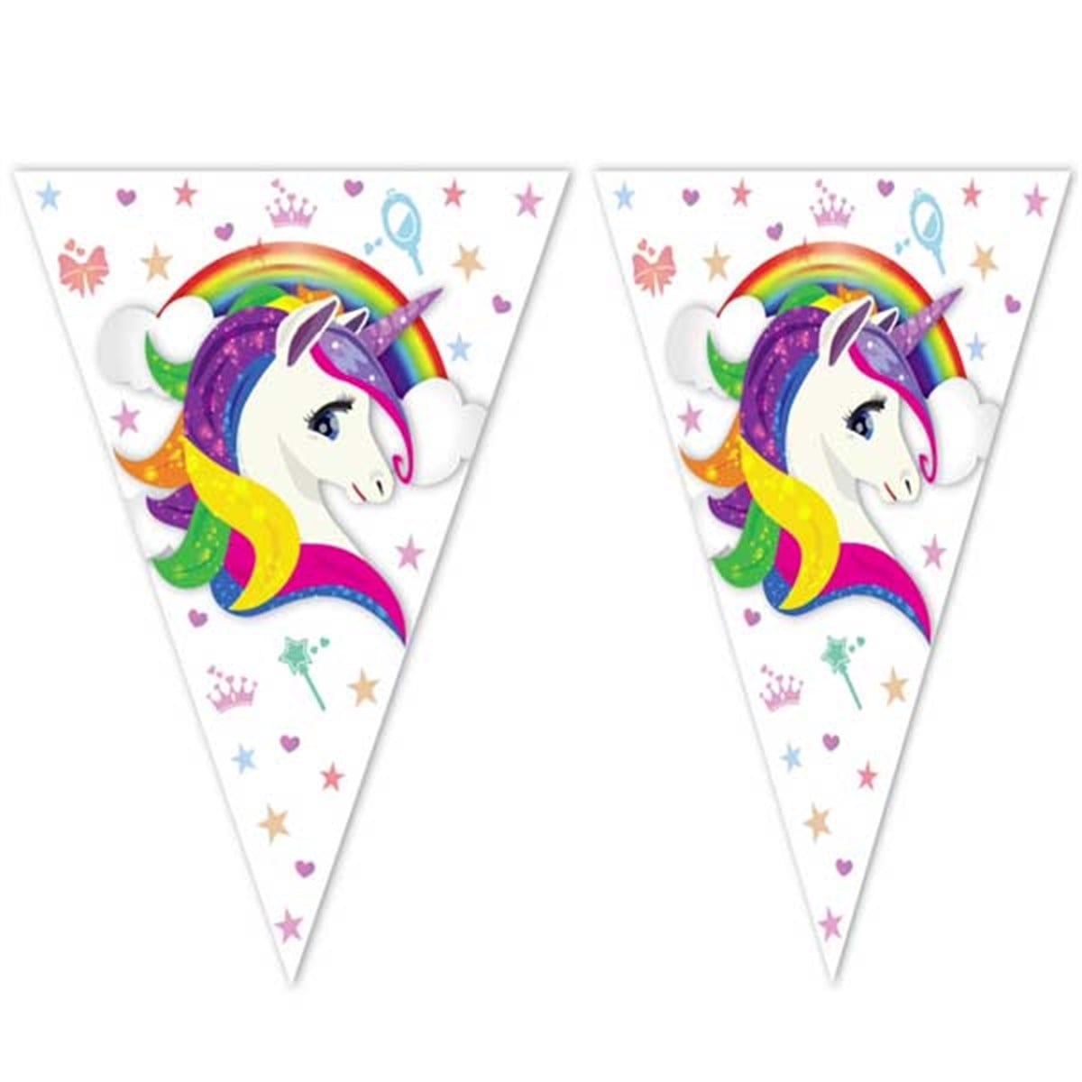 Unicorn Temalı Doğum Günü Bayrak Süs