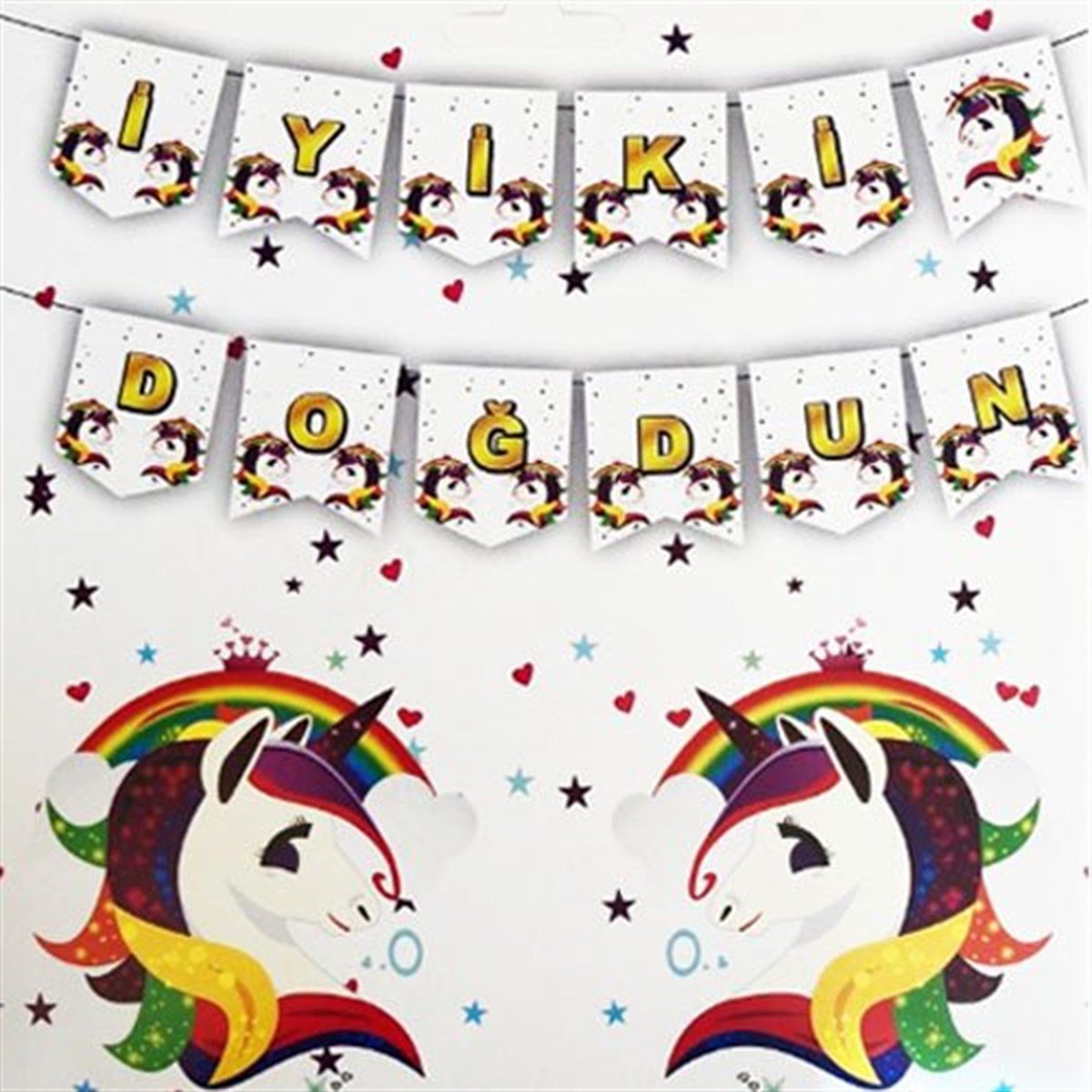 Unicorn Temalı İyi ki Doğdun Yazı